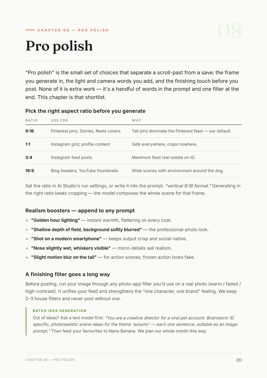 The lighting and camera cheat-sheet page