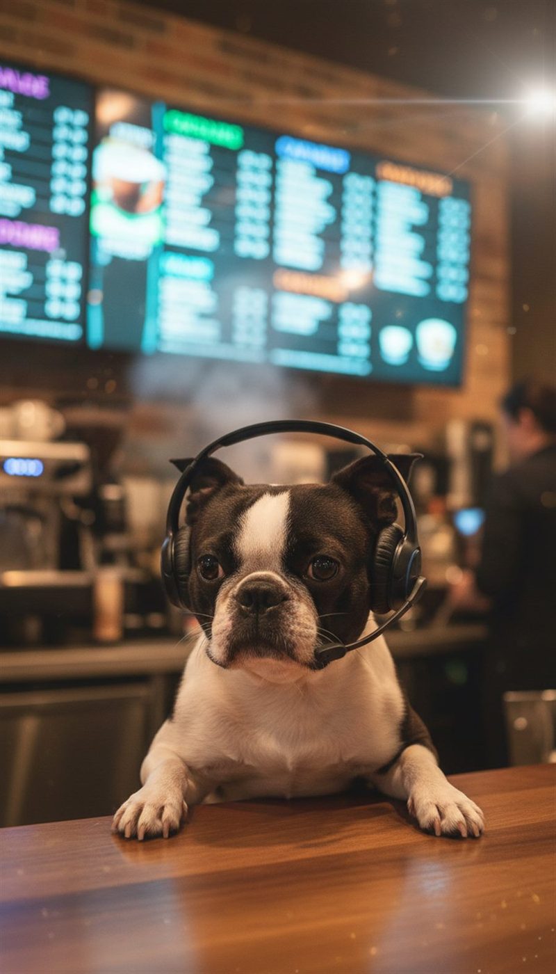 AI photo of Peanut as a barista
